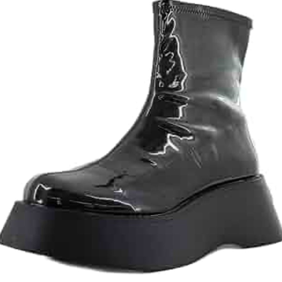 Circus by Sam Edelman Shiny Black Platform Boots - Picture 7 of 8